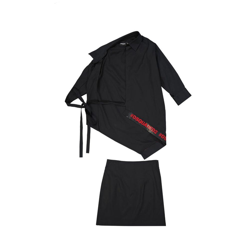 Dsquared² Black Cotton Two Piece Suit Glam Steals
