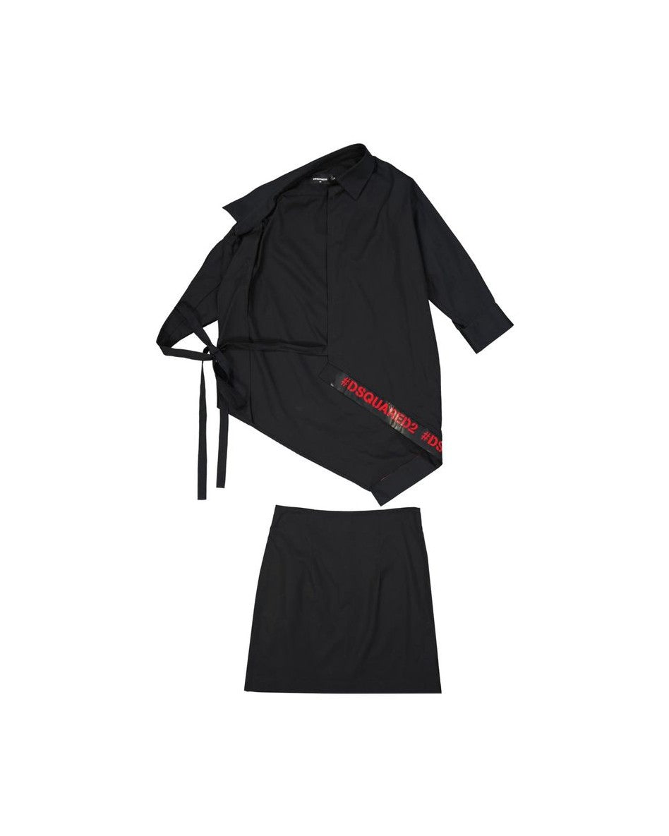 Dsquared² Black Cotton Two Piece Suit Glam Steals