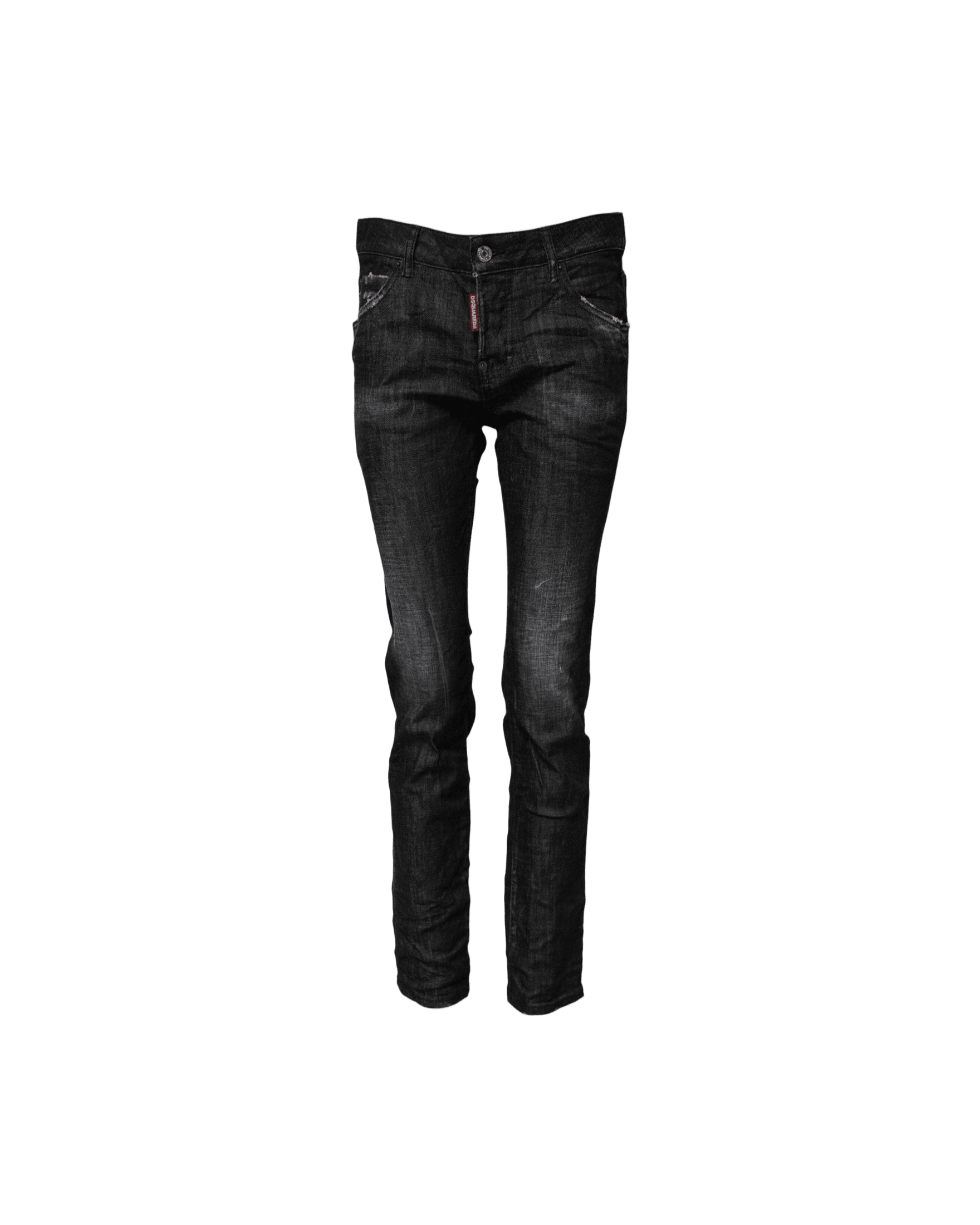 Dsquared² Black Cotton Washed Mid Waist Skinny Jeans Glam Steals