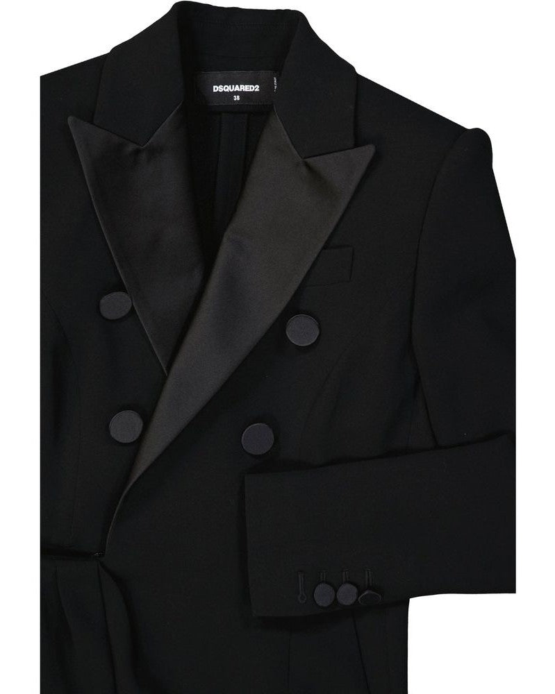 Dsquared² Black Viscose Cocktail Dress Glam Steals