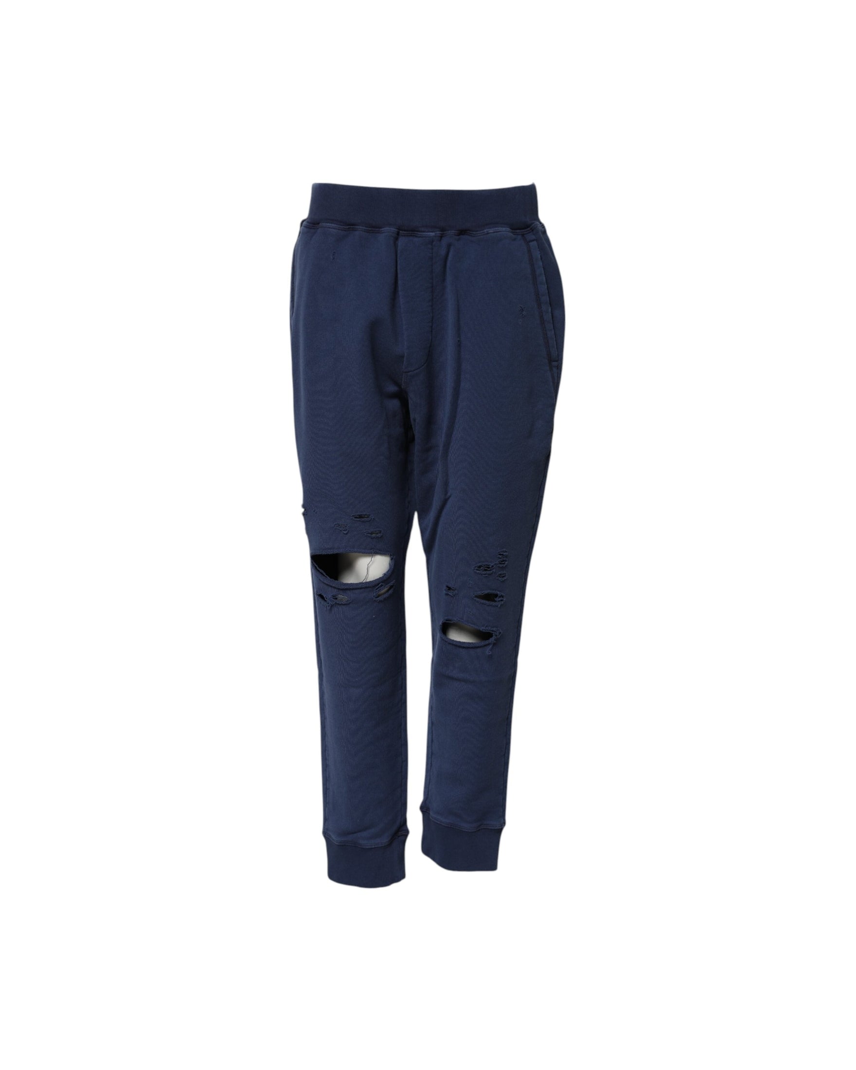 Dsquared² Blue Cotton Mid Waisted Jogger Pant Glam Steals