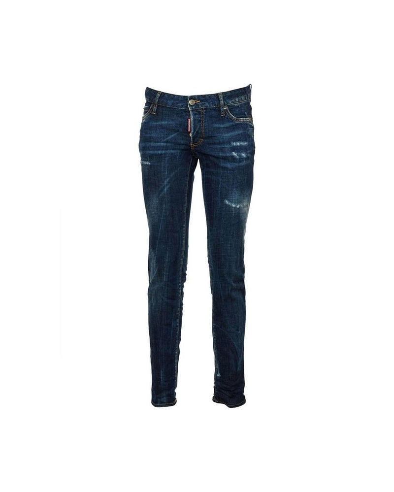 Dsquared² Blue Cotton Slim Fit Jeans Glam Steals
