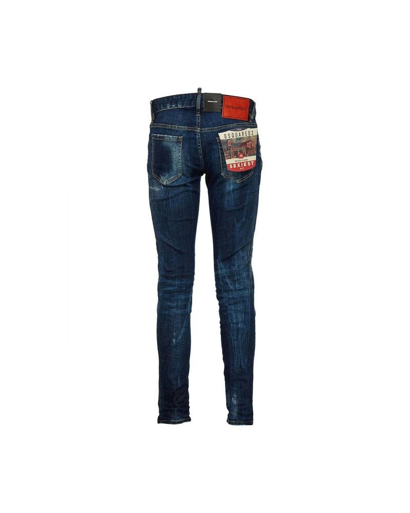 Dsquared² Blue Cotton Slim Fit Jeans Glam Steals