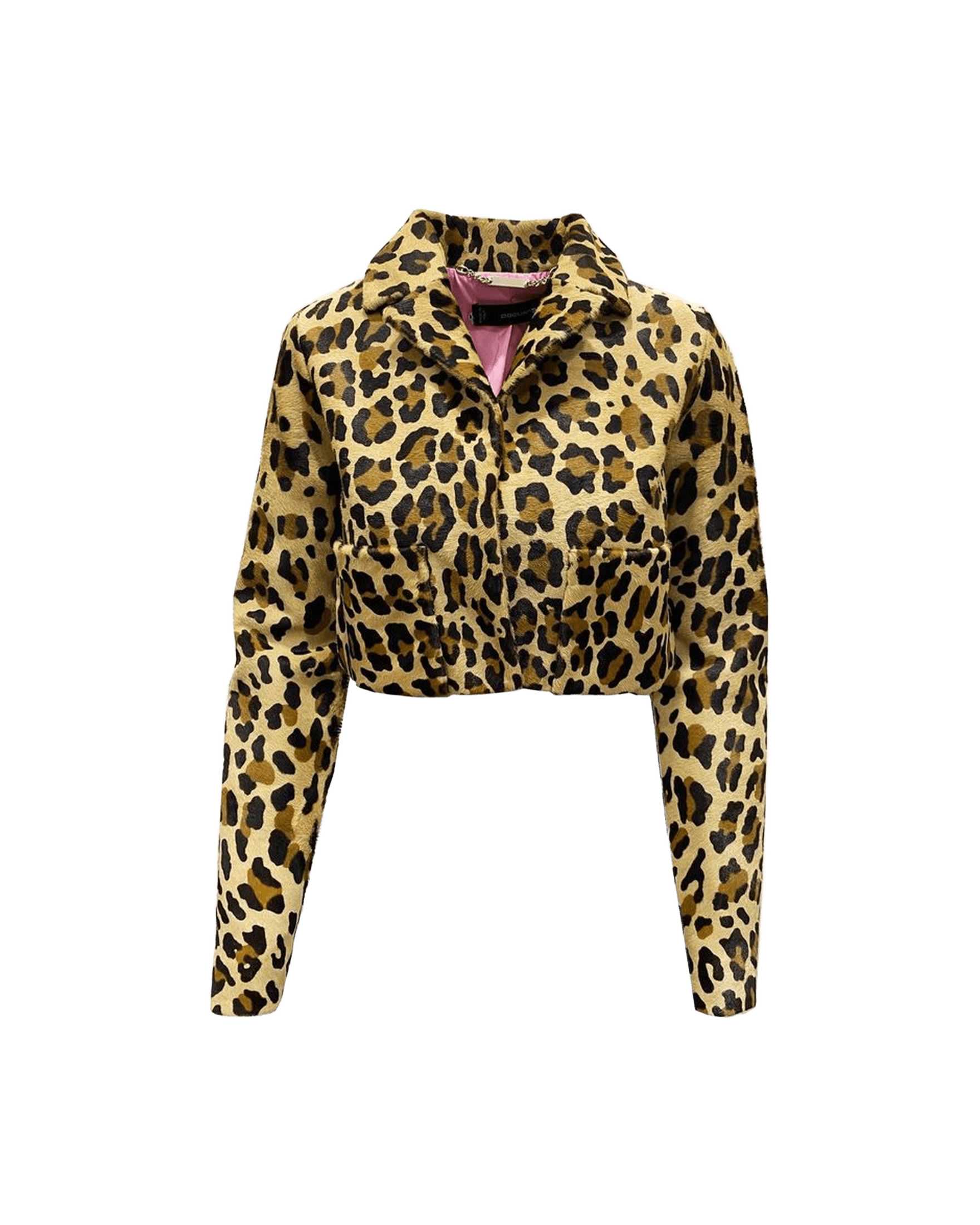 Dsquared² Leopard Calf Hair Cropped Jacket Glam Steals