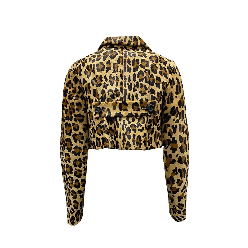 Dsquared² Leopard Calf Hair Cropped Jacket Glam Steals