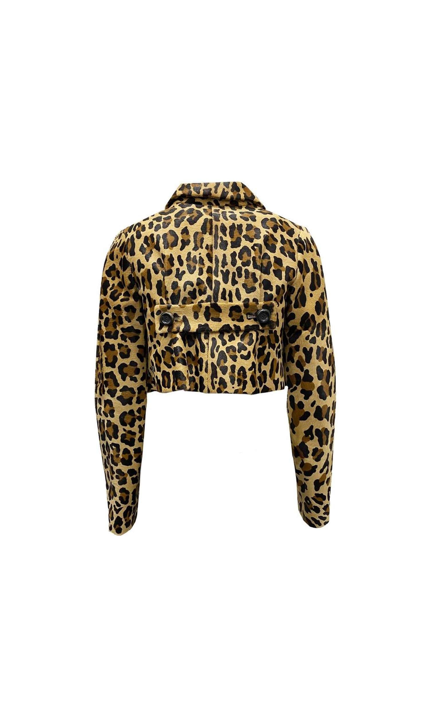 Dsquared² Leopard Calf Hair Cropped Jacket Glam Steals