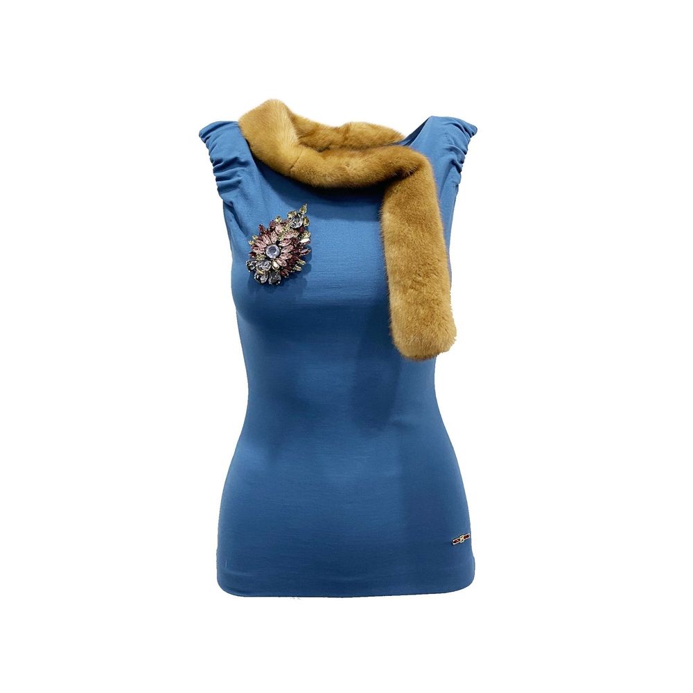 Dsquared² Mink Collar Sleeveless Top Glam Steals