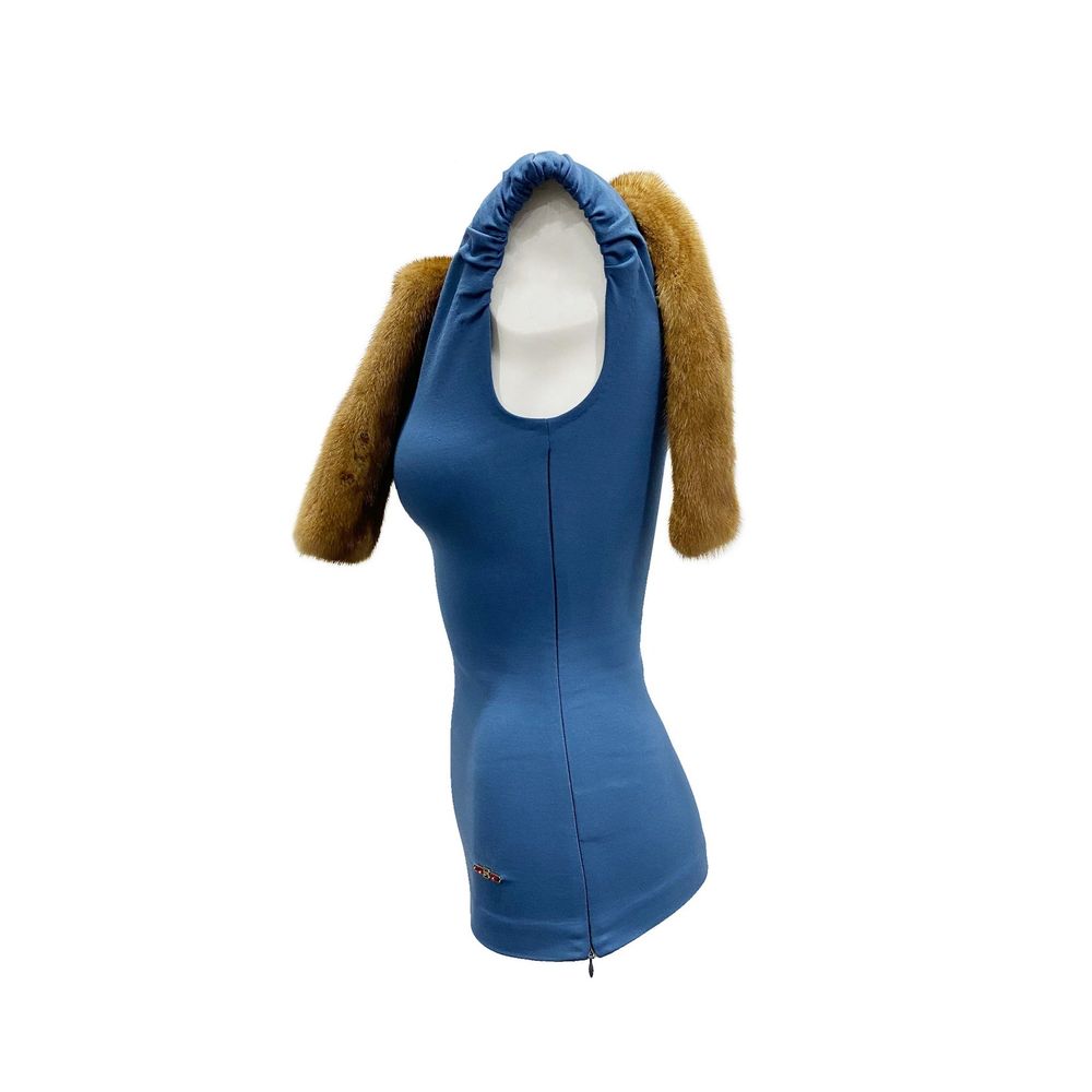 Dsquared² Mink Collar Sleeveless Top Glam Steals