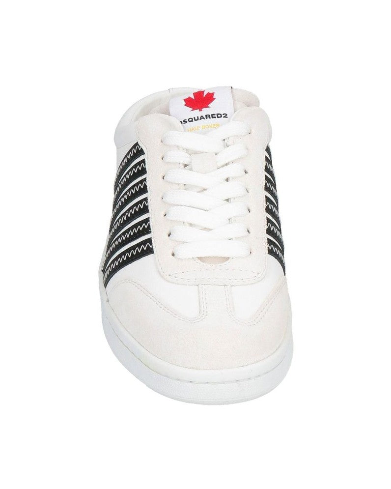 Dsquared² White Calfskin Low Top Sneakers Glam Steals