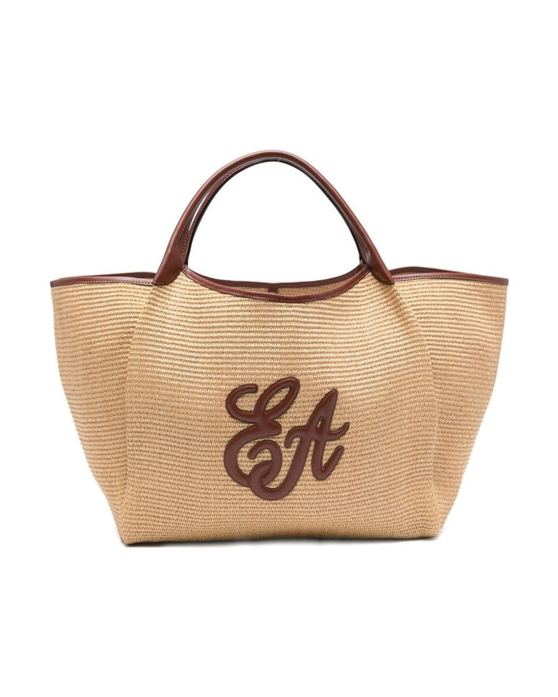 Emporio Armani Brown Leather Bag Shopper