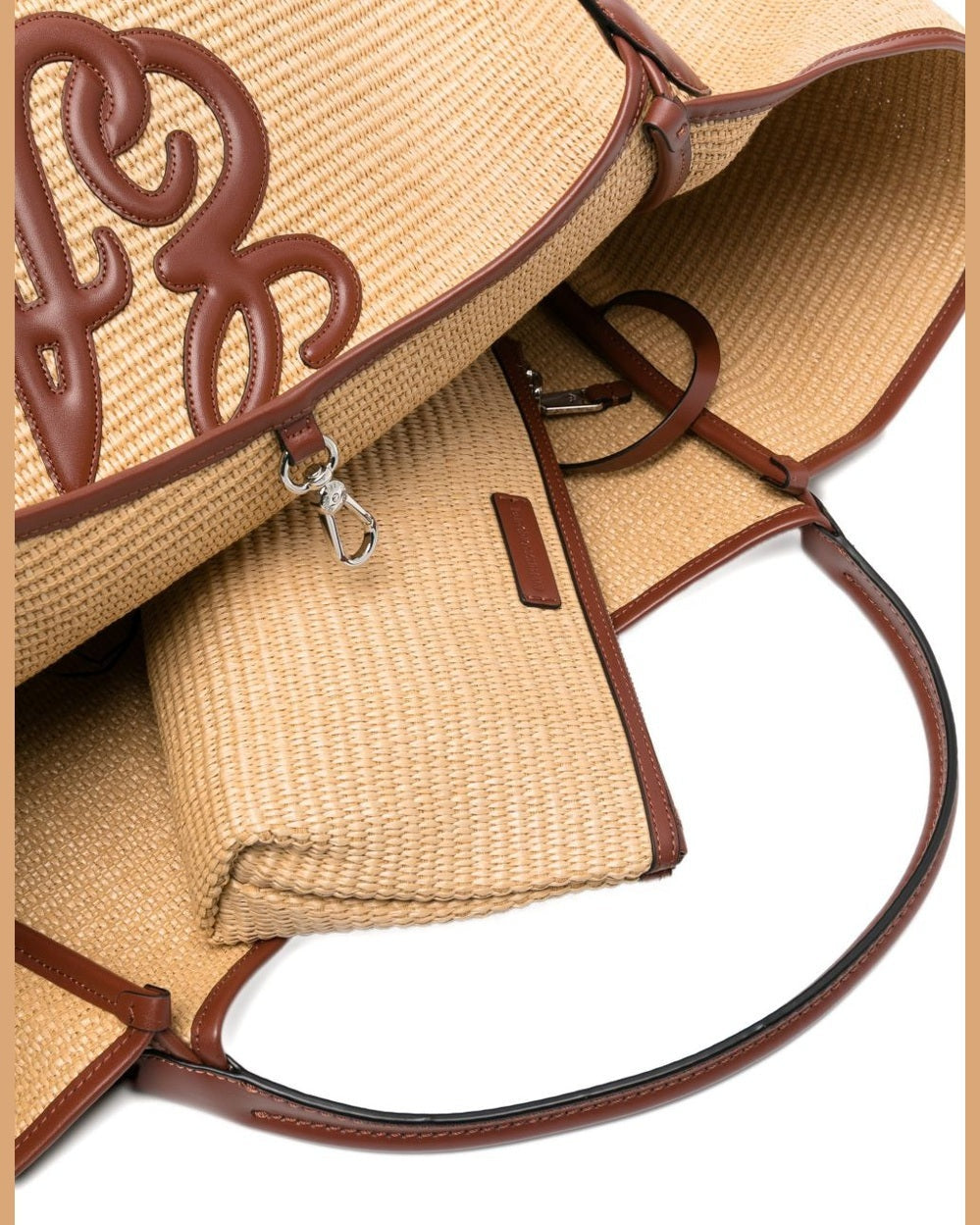 Emporio Armani Brown Leather Bag Shopper
