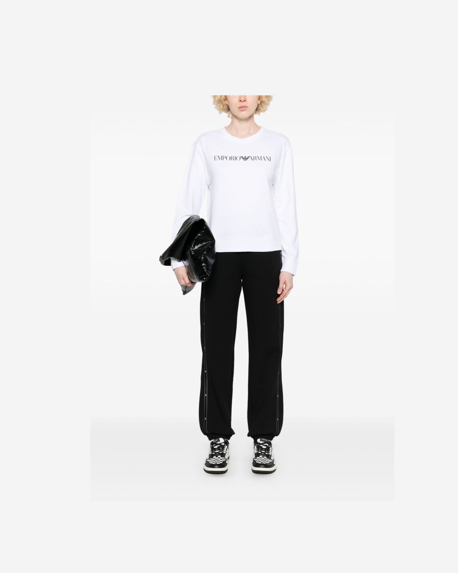 Emporio Armani Cotton Logo Print Organic Sweat-shirt Glam Steals