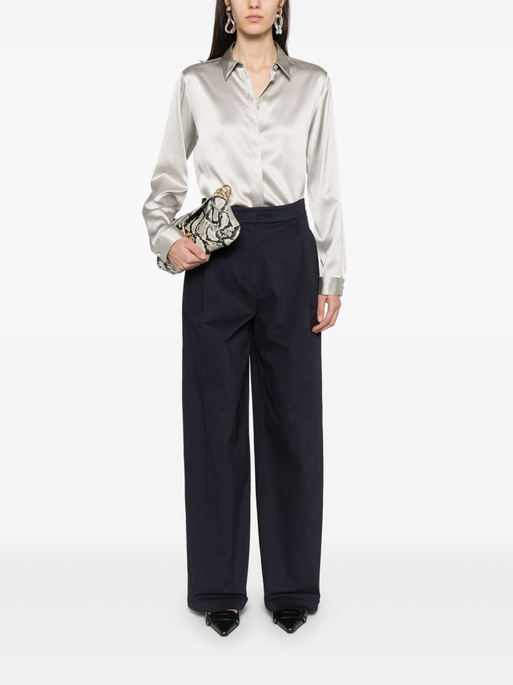 Emporio Armani Cotton Wide Leg Trouser Glam Steals