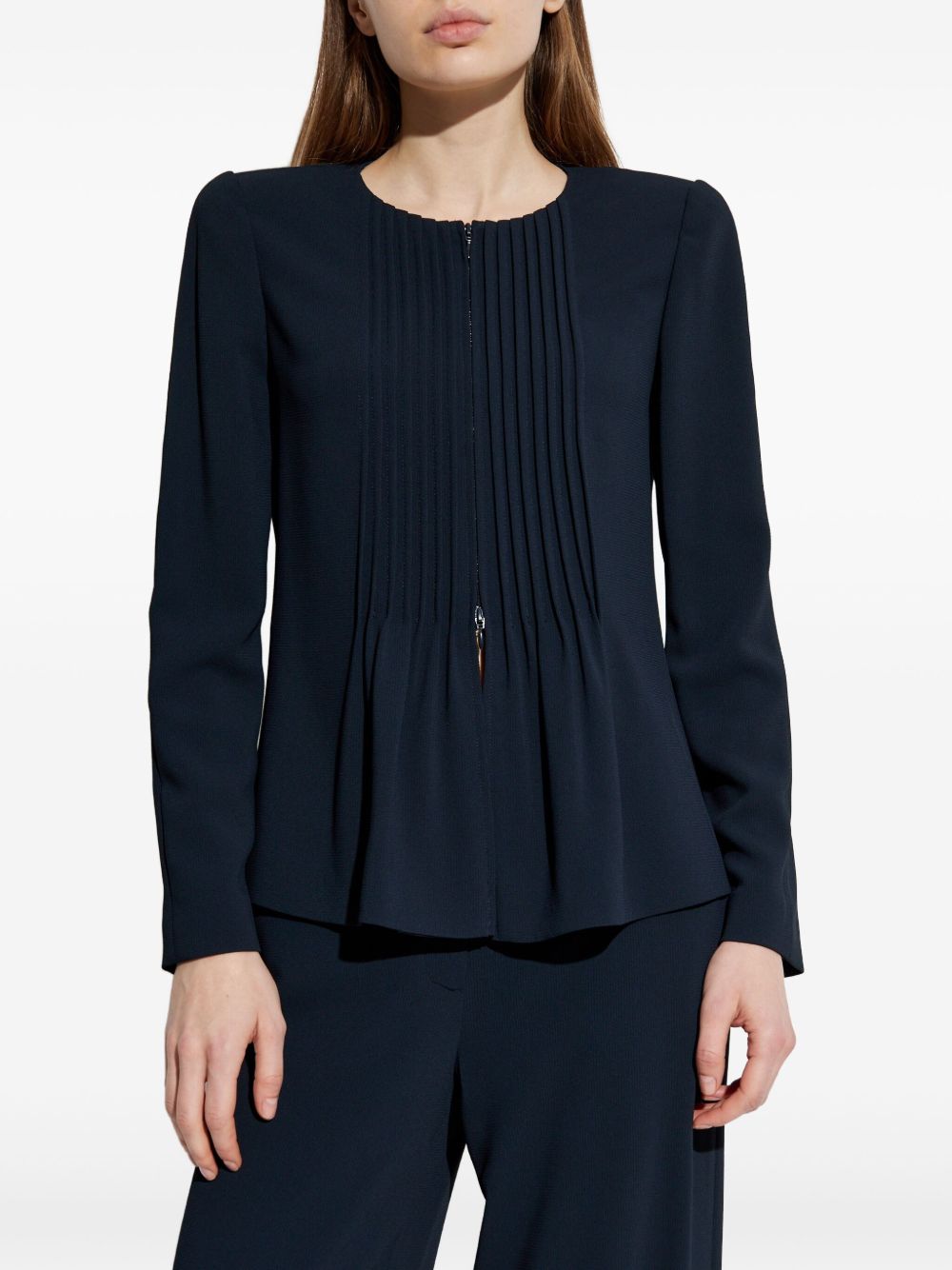 Emporio Armani Jacket in Fluid Woven Fabric with Pleats Glam Steals