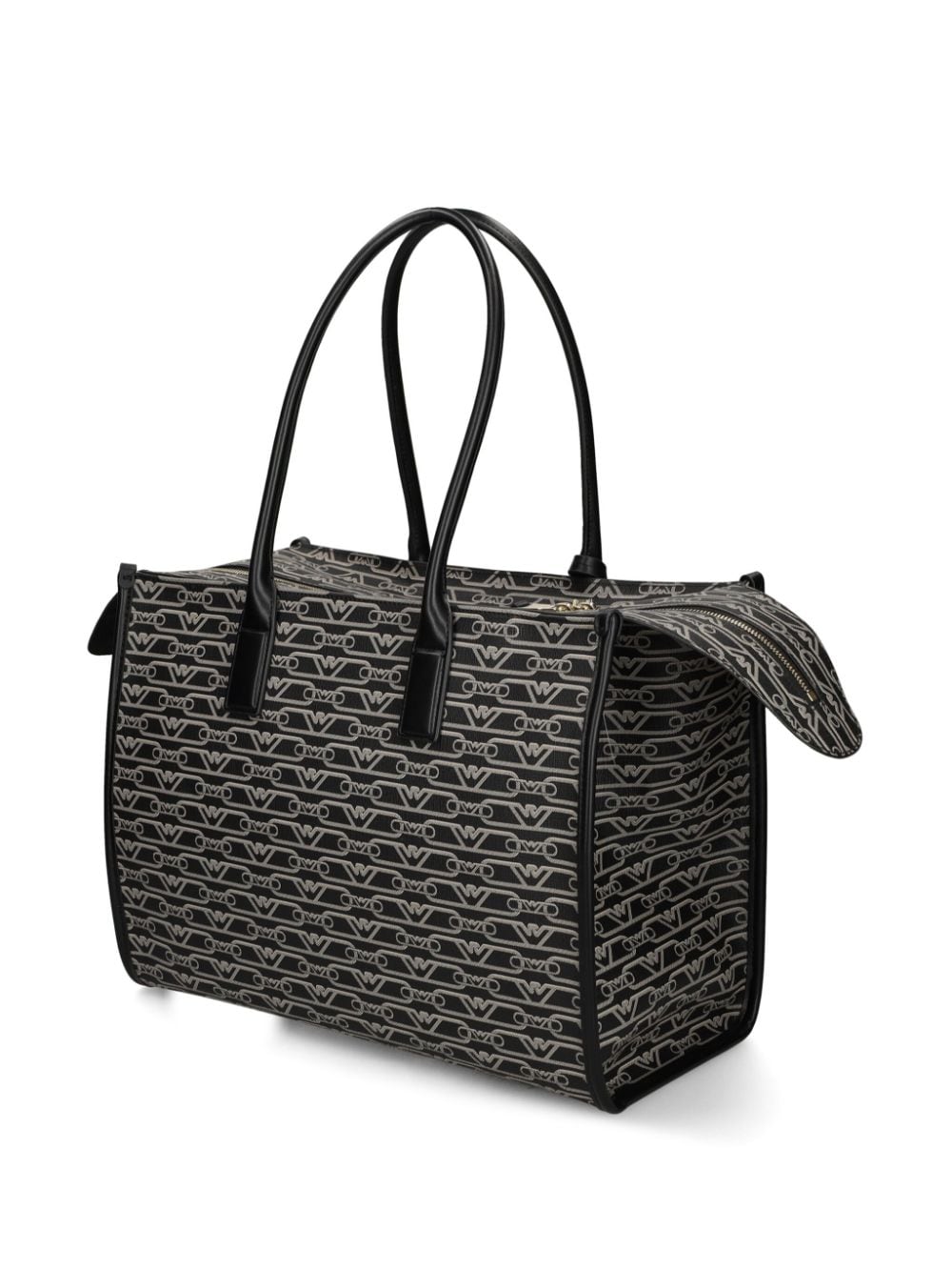 Emporio Armani Jacquard Logo Motif Tote Bag Glam Steals