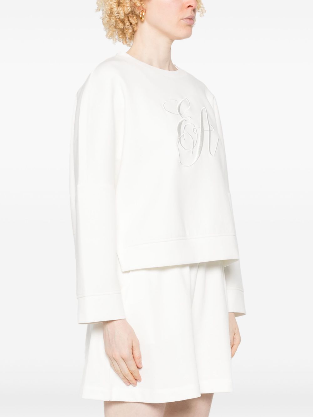 Emporio Armani Jersey Double Sweat-shirt with Ea Logo Embroidery Glam Steals