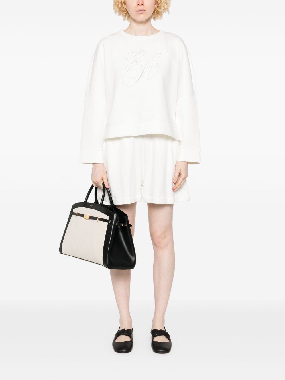 Emporio Armani Jersey Double Sweat-shirt with Ea Logo Embroidery Glam Steals