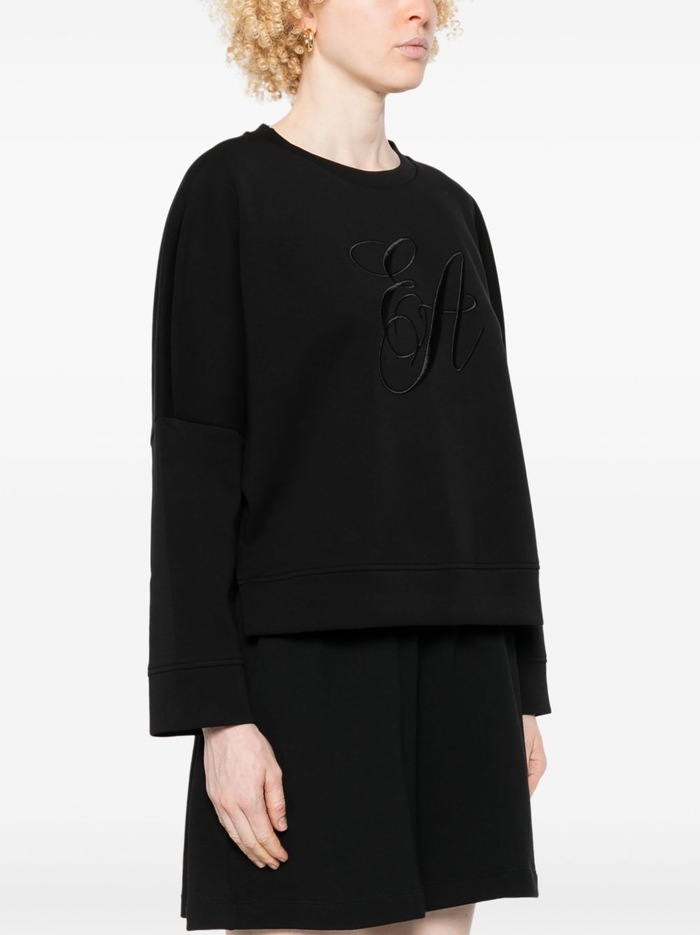 Emporio Armani Jersey Double Sweat-shirt with Logo Embroidery Glam Steals