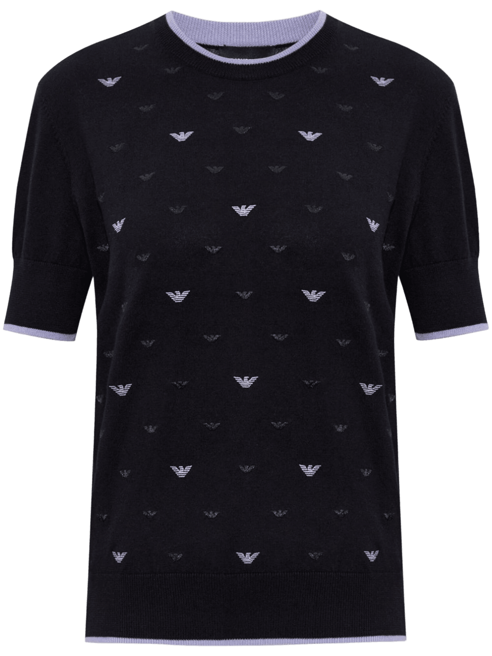 Emporio Armani Jumper with All Over Micro Eagle Embroidery Glam Steals