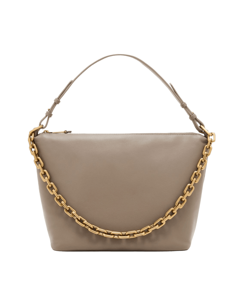 Emporio Armani Leather Medium Hobo Bag with Chain Glam Steals