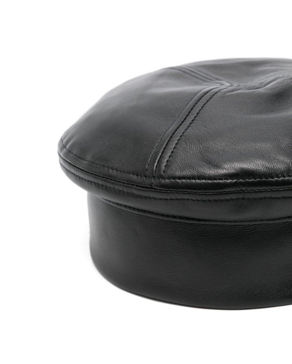 Emporio Armani Leather Nappa Beret with Logo Glam Steals