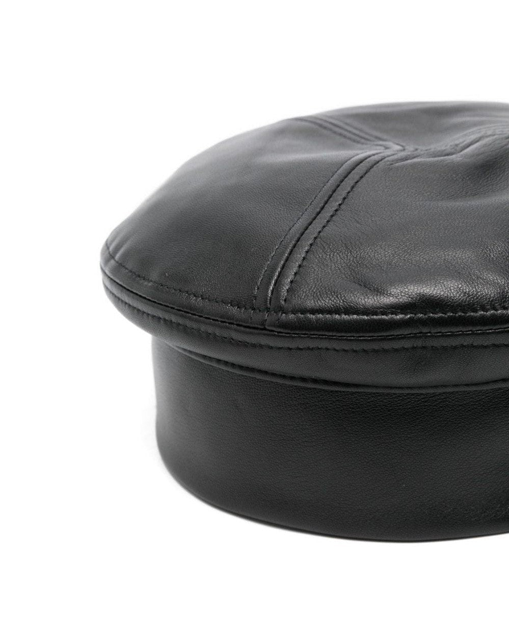 Emporio Armani Leather Nappa Beret with Logo Glam Steals