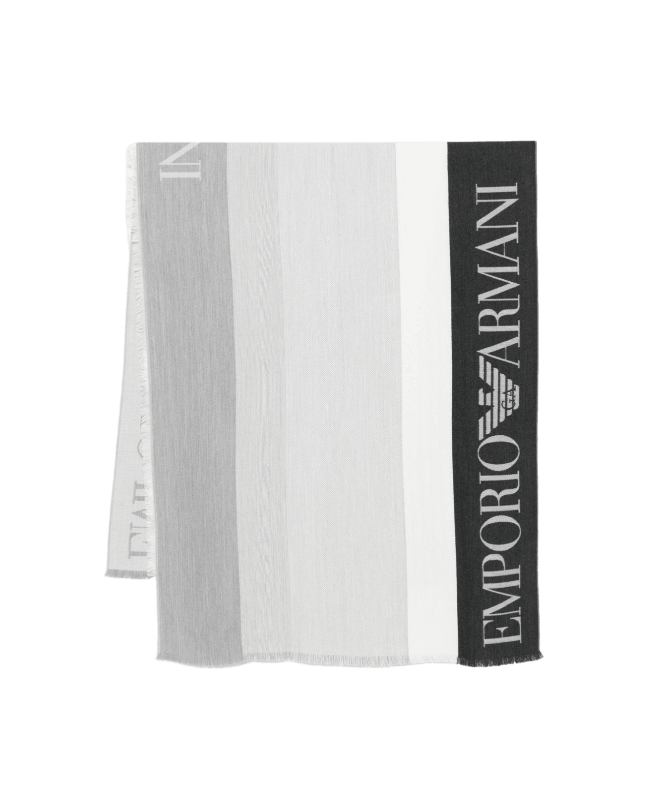 Emporio Armani Logo Detail Striped Stole Glam Steals