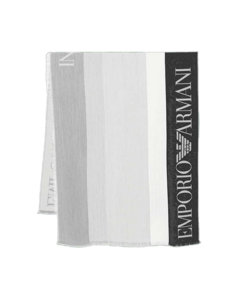 Emporio Armani Logo Detail Striped Stole Glam Steals