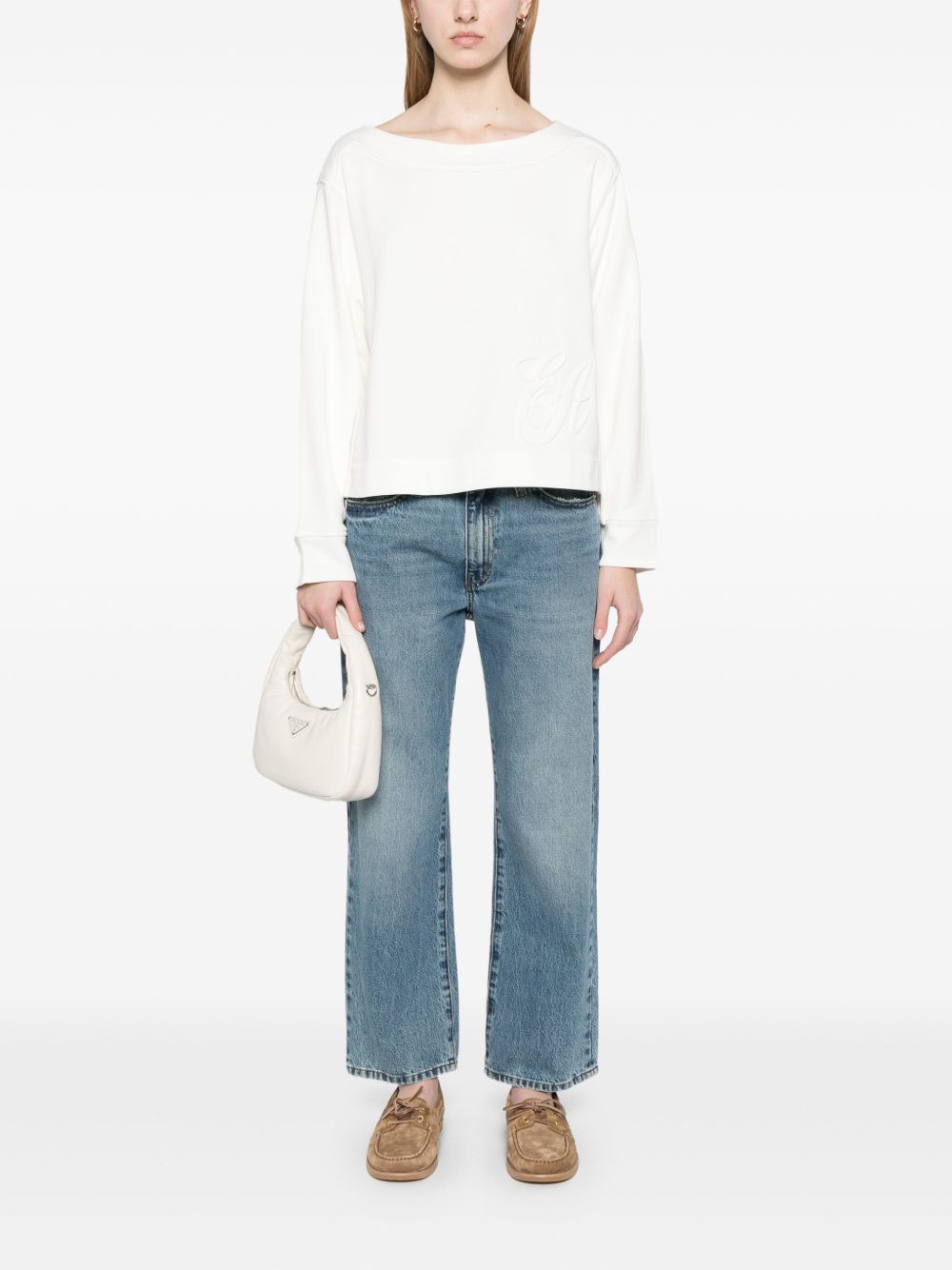 Emporio Armani Logo Embroidered Sweat-shirt Glam Steals