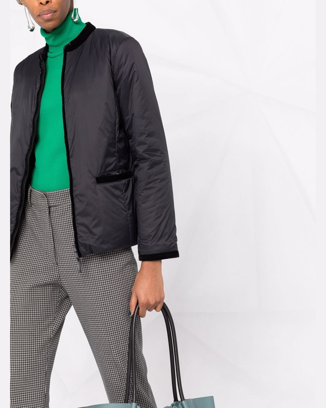 Emporio Armani Nylon Reversible Guru Collared Jacket Glam Steals