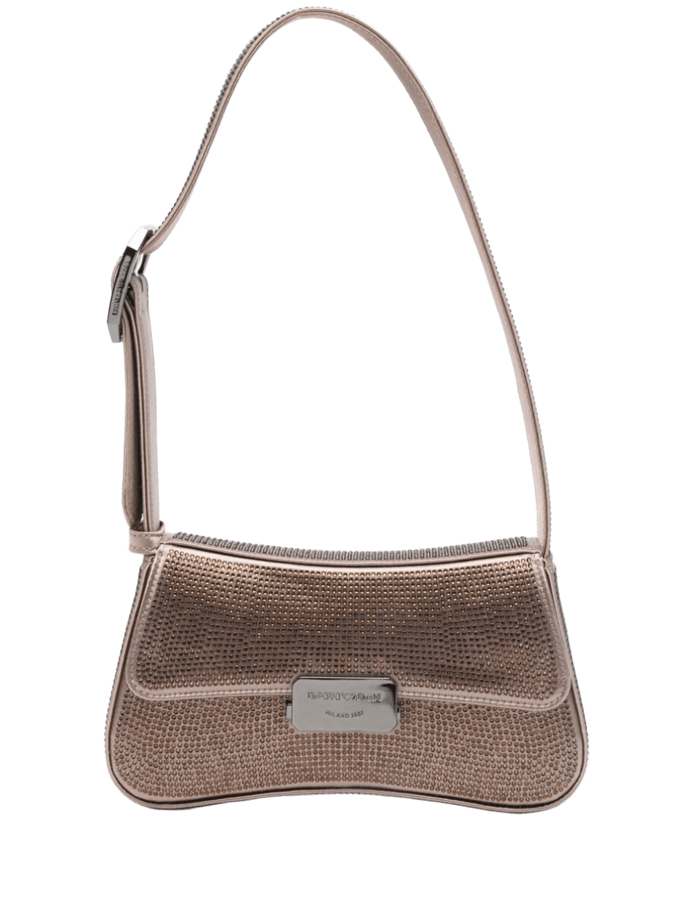 Emporio Armani Satin Shoulder Bag with Rhinestones Glam Steals