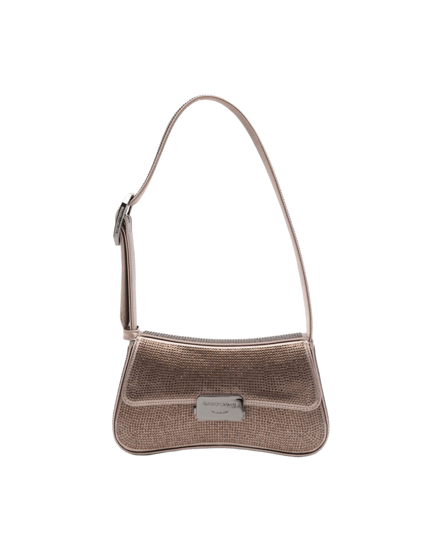 Emporio Armani Satin Shoulder Bag with Rhinestones Glam Steals