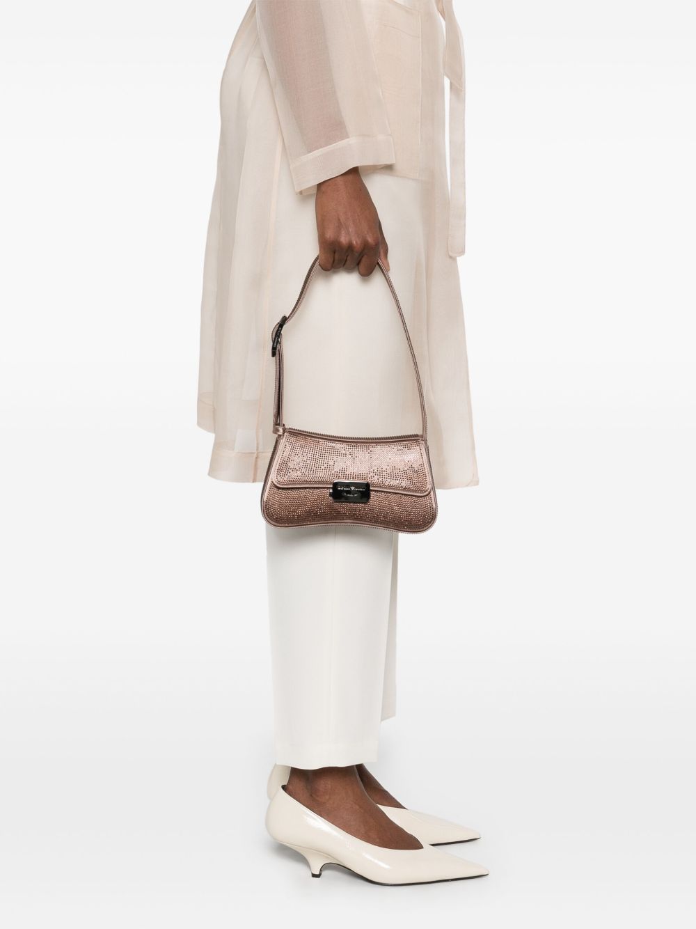 Emporio Armani Satin Shoulder Bag with Rhinestones Glam Steals
