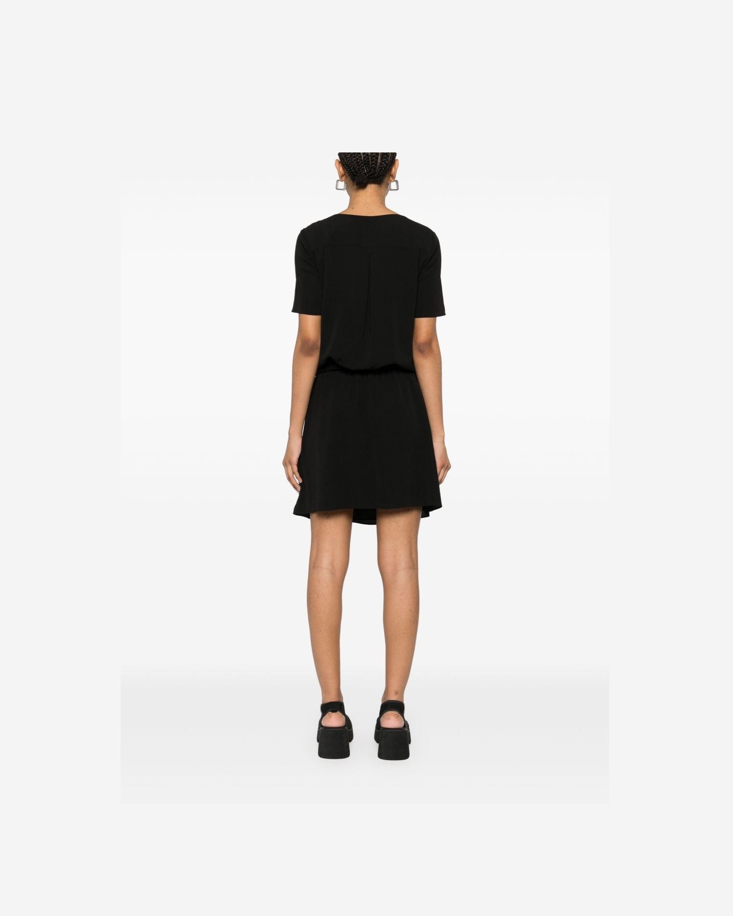 Emporio Armani Short Dress with Gathered Waist and Belt in Flowing Crepe Glam Steals
