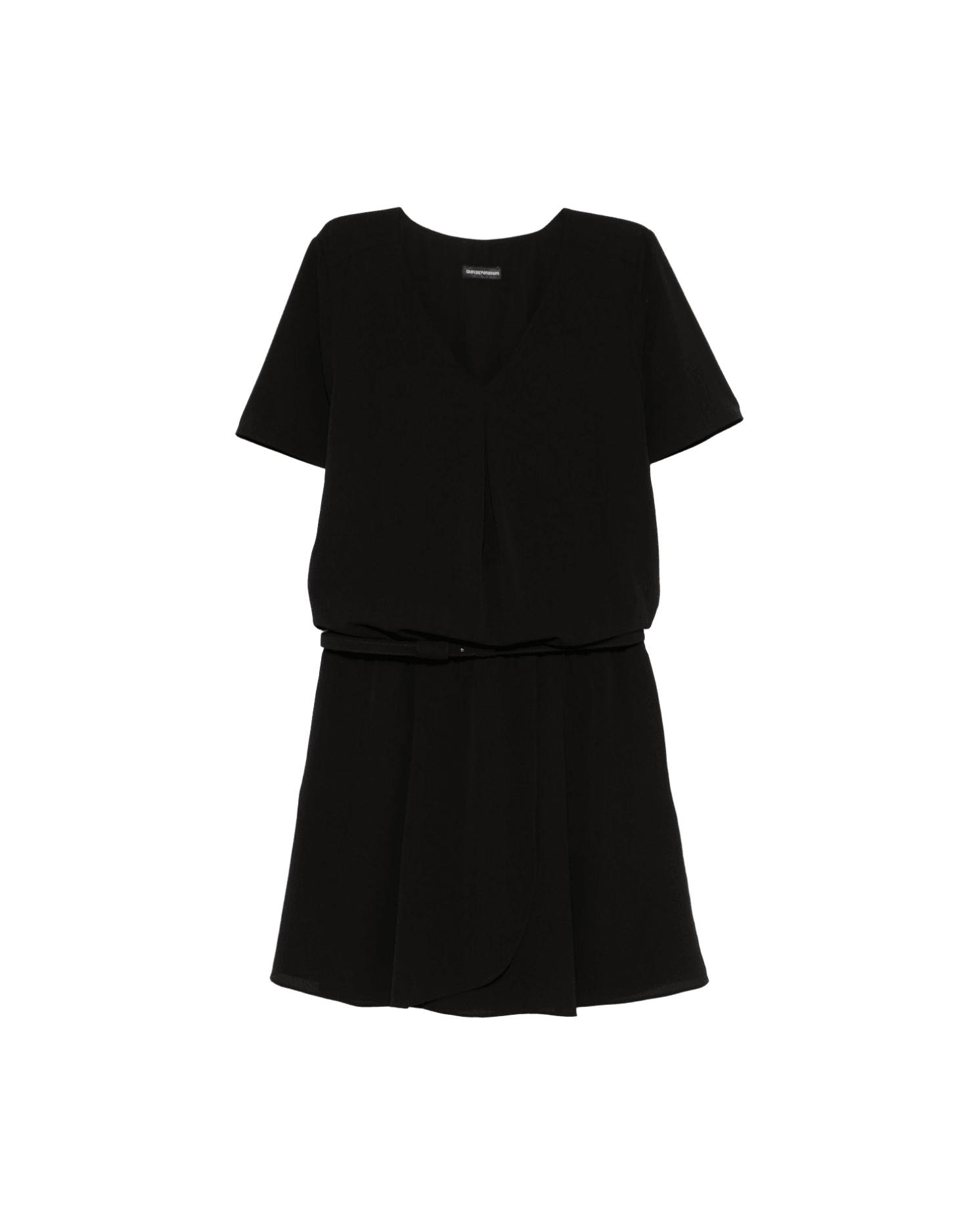 Emporio Armani Short Dress with Gathered Waist and Belt in Flowing Crepe Glam Steals