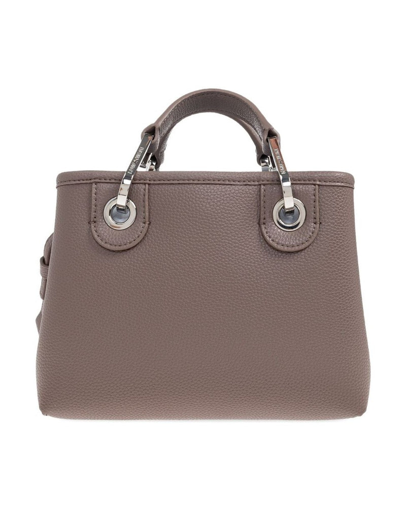 Emporio Armani Small Logo Plaque Top Handle Tote Bag Glam Steals