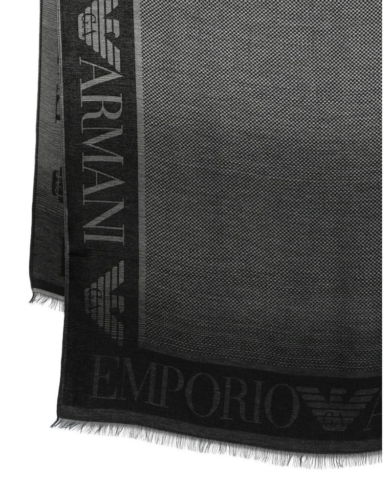 Emporio Armani Stole with Gradient Micro Check Motif Glam Steals