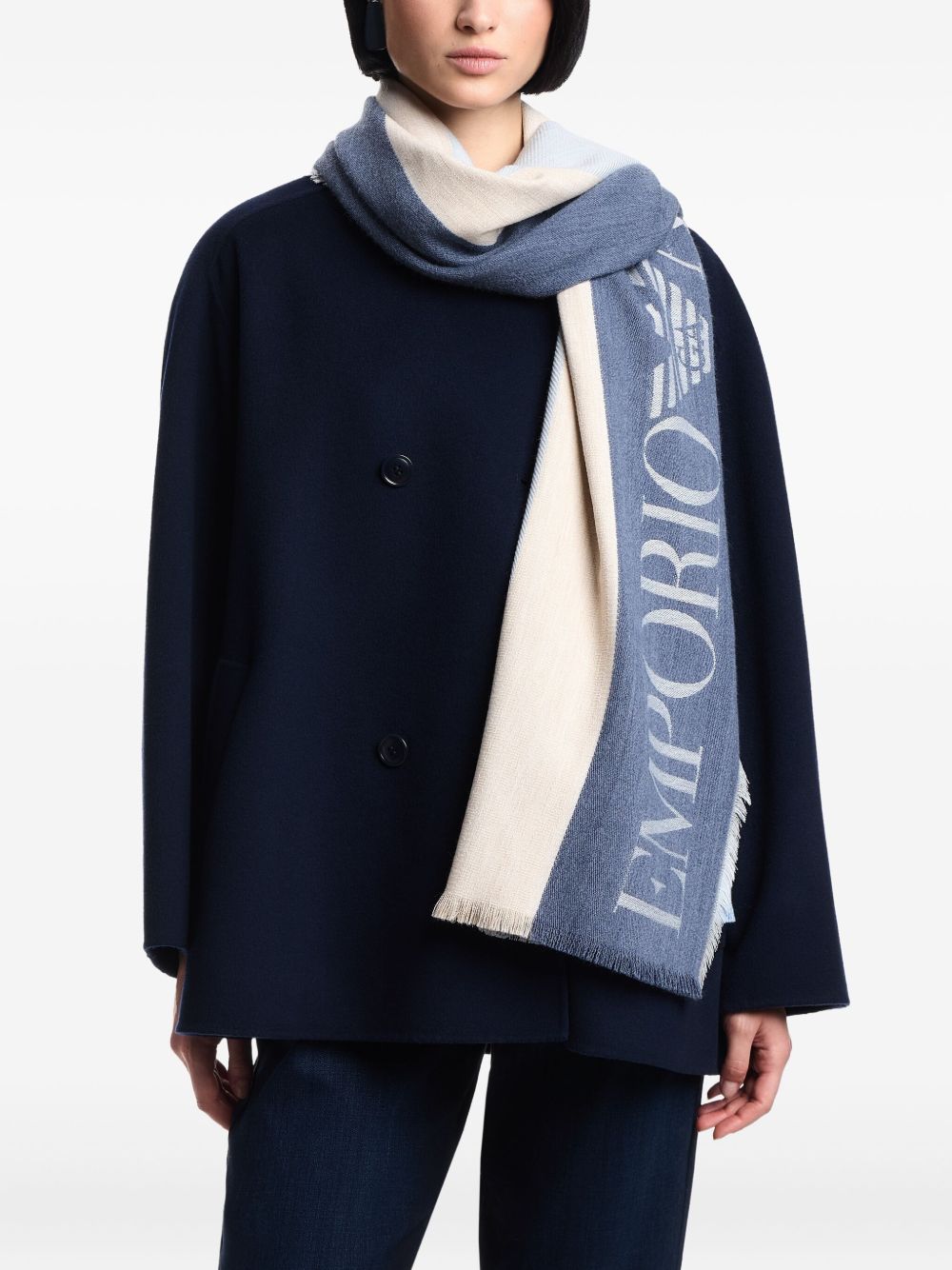 Emporio Armani Stole with Multicoloured Vertical Bands Glam Steals