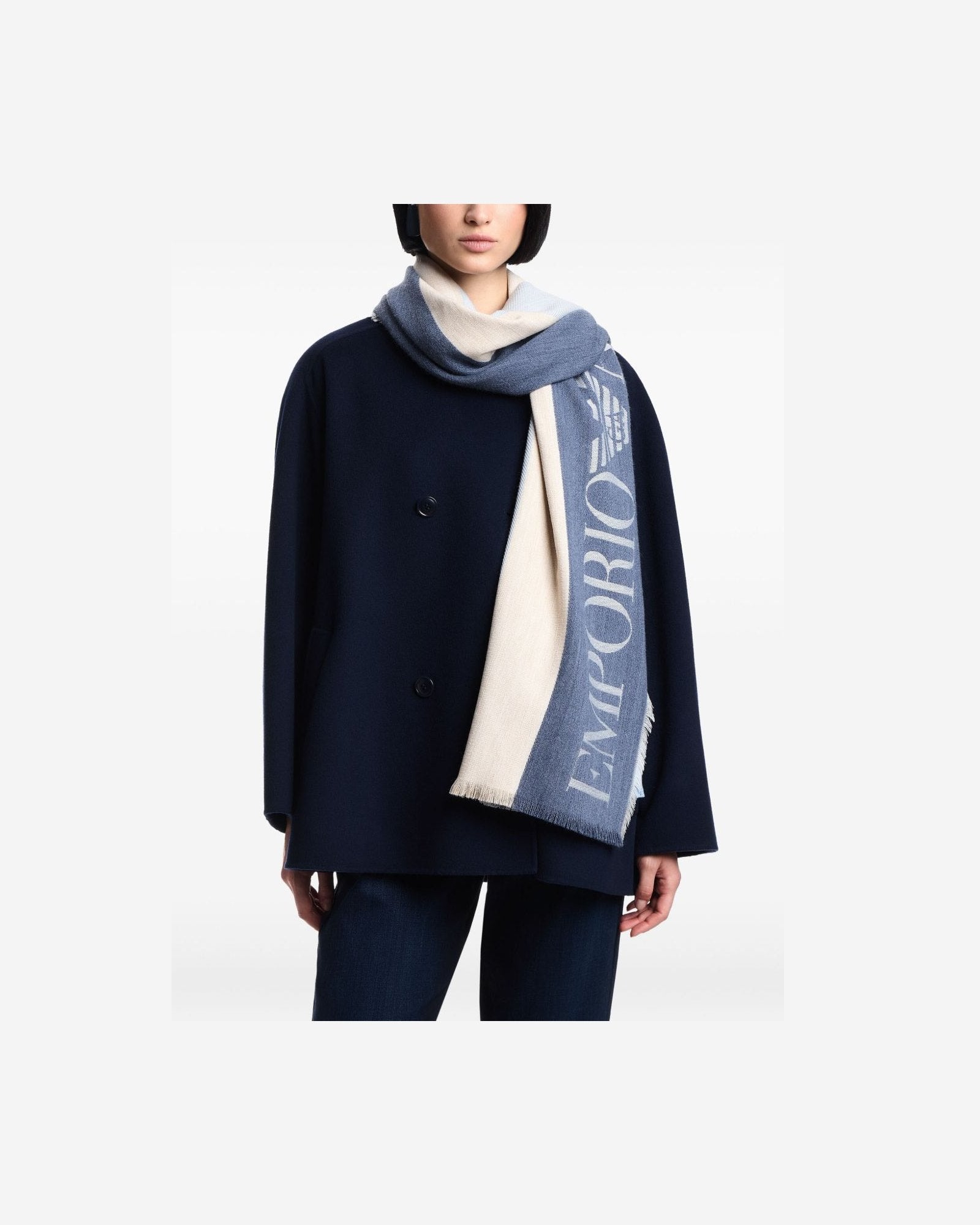 Emporio Armani Stole with Multicoloured Vertical Bands Glam Steals