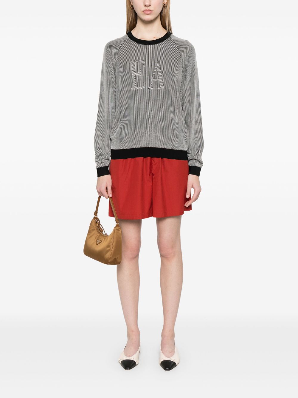 Emporio Armani Two Tone Fisherman’s Rib Jumper with Ea Logo Glam Steals