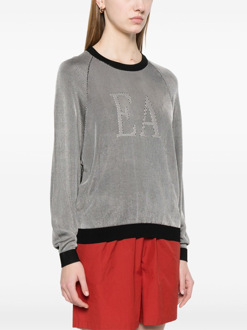Emporio Armani Two Tone Fisherman’s Rib Jumper with Ea Logo Glam Steals