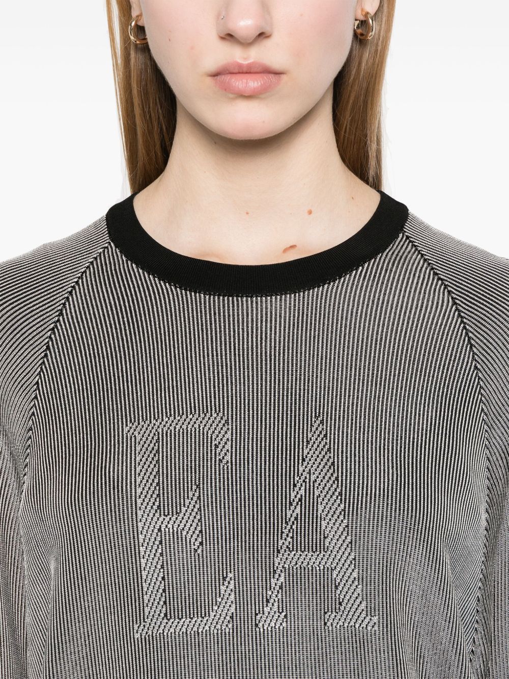Emporio Armani Two Tone Fisherman’s Rib Jumper with Ea Logo Glam Steals