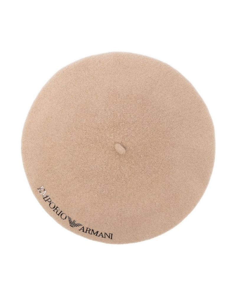 Emporio Armani Wool Embroidered Beret Glam Steals