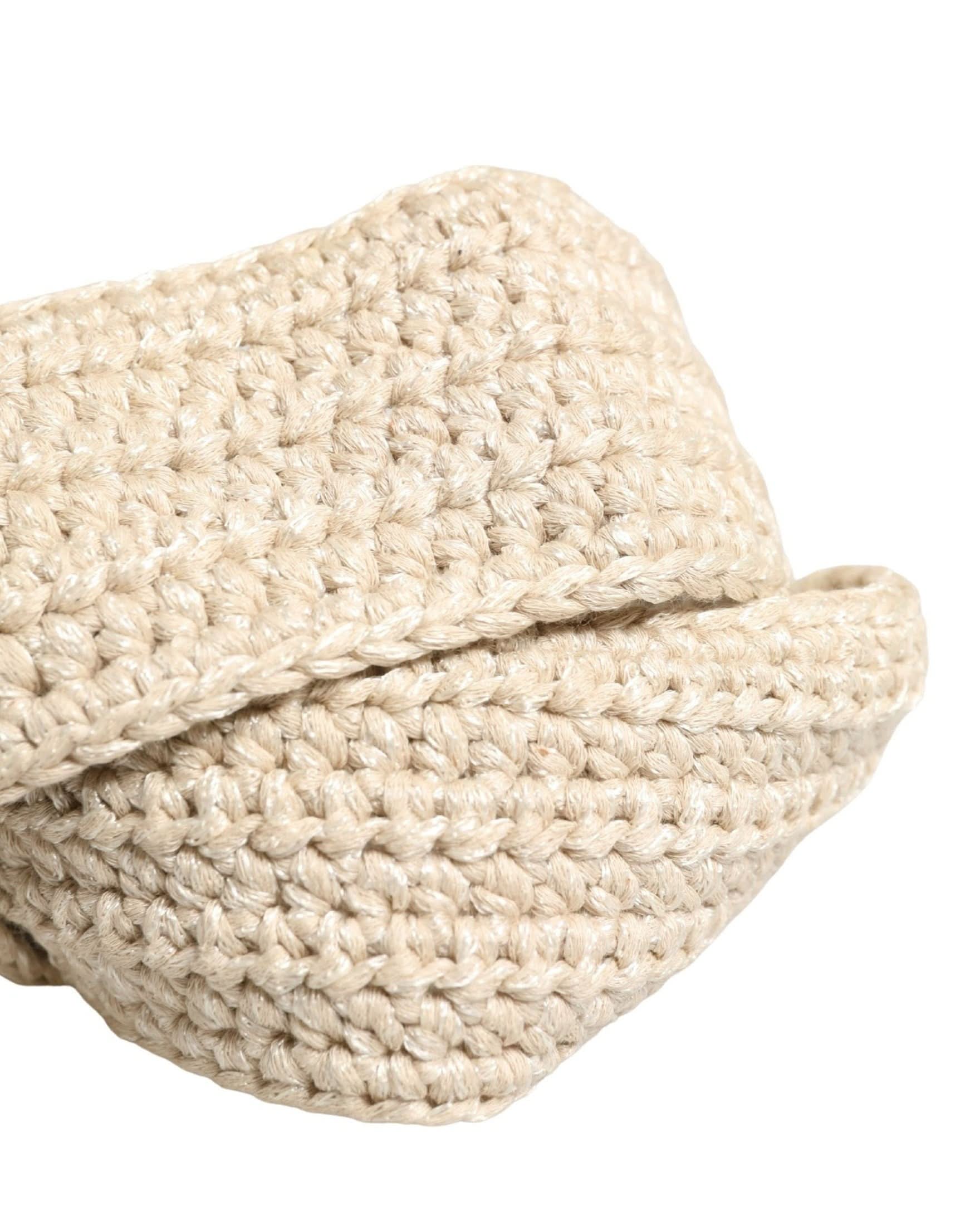 Ermanno Scervino Beige Woven Vintage Metal Buckle Waist Belt 