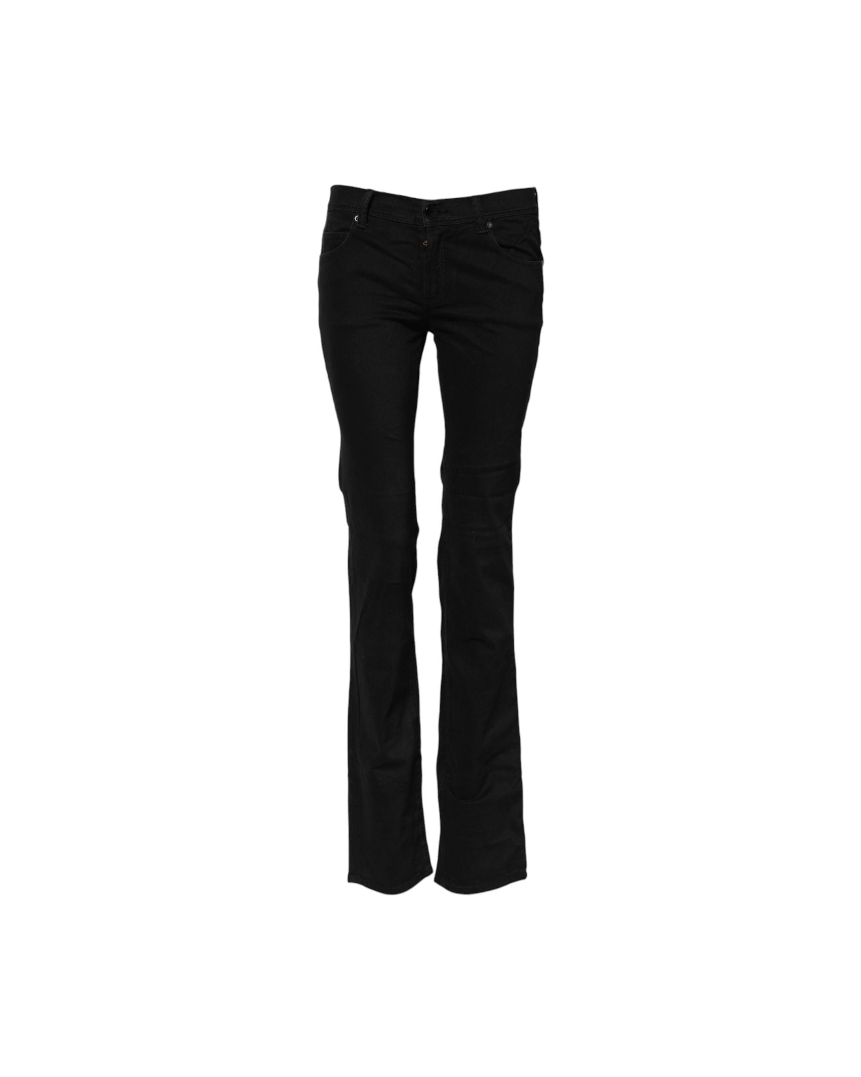 Ermanno Scervino Black Cotton Stretch Flared Bootcut Denim Jeans Glam Steals