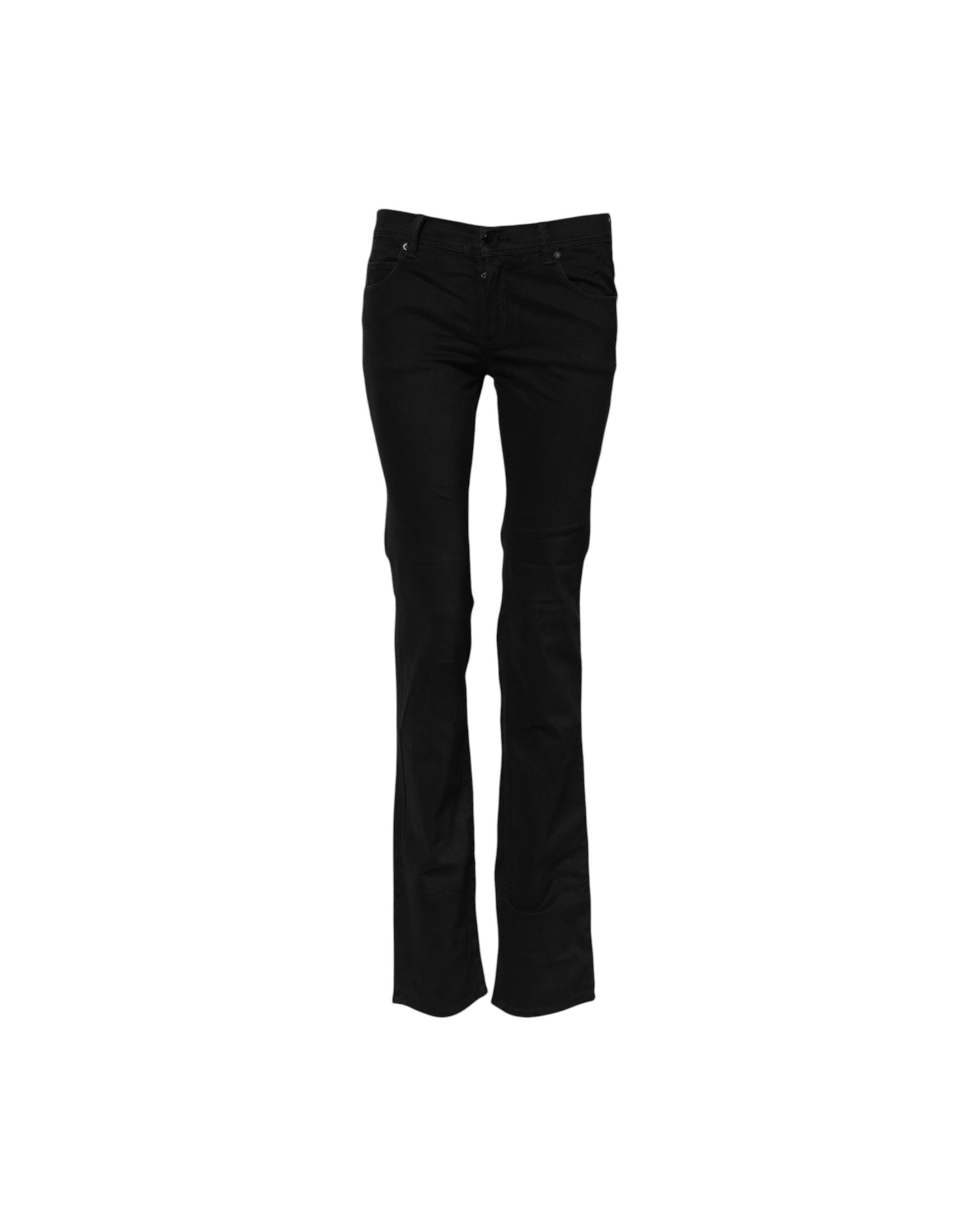 Ermanno Scervino Black Cotton Stretch Flared Bootcut Denim Jeans Glam Steals