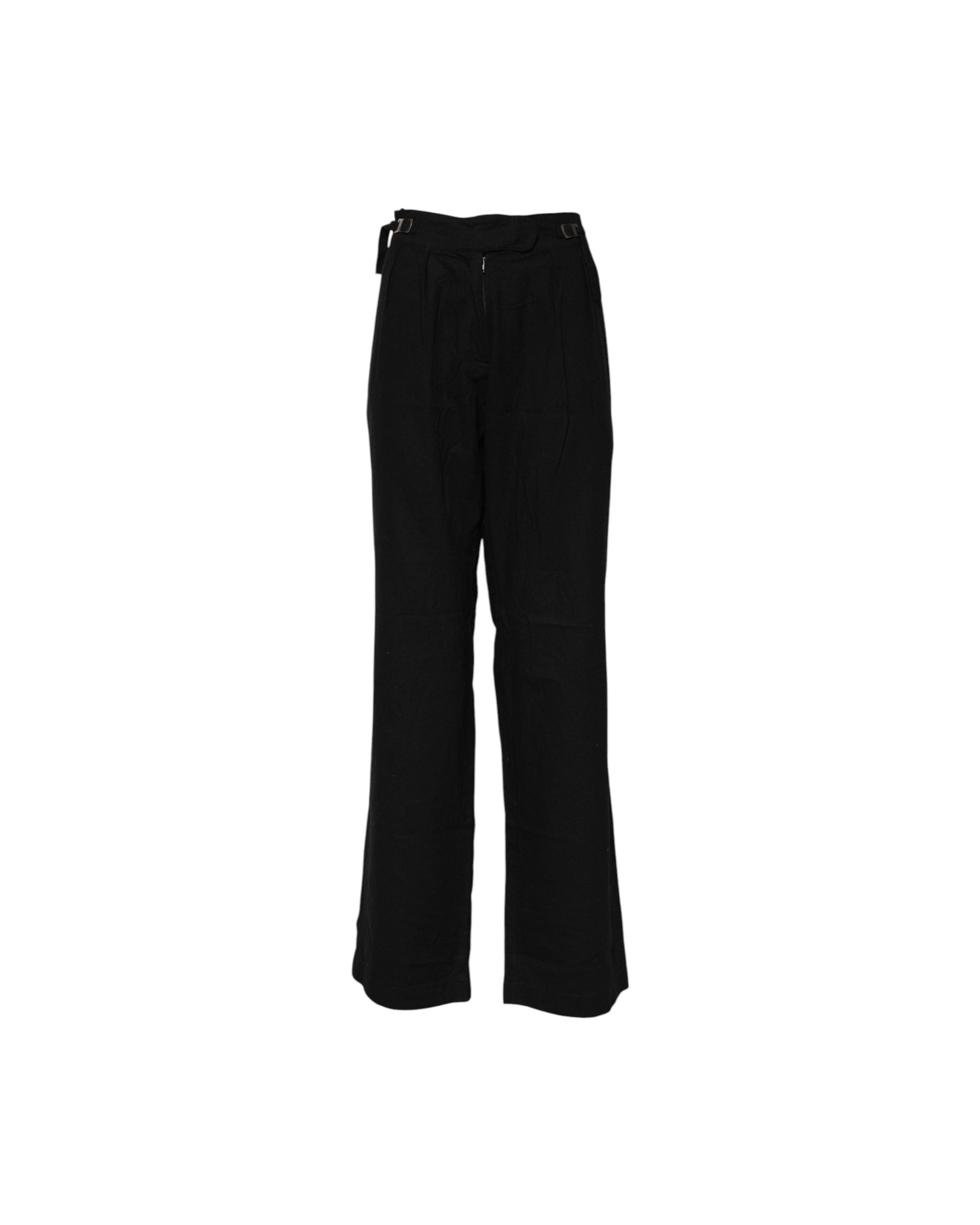 Ermanno Scervino Black Straight Fit High Waist Pant Glam Steals