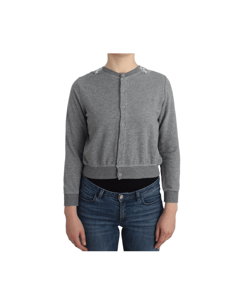 Ermanno Scervino Gray Lace Lingerie Sweater Cardigan Top Cardigans