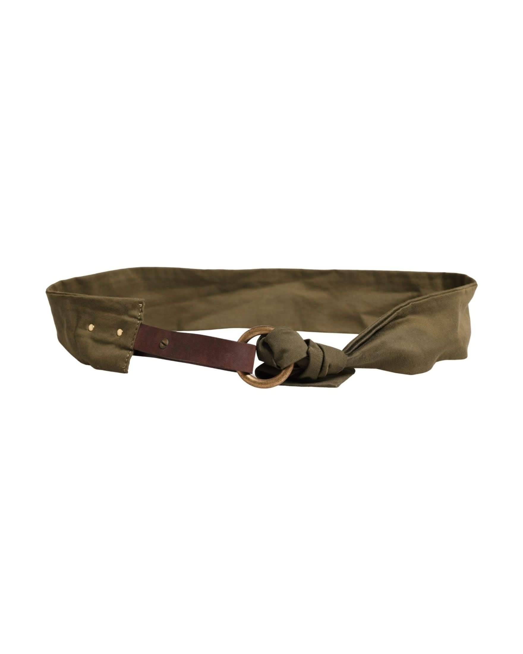 Ermanno Scervino Green Cotton Army Round Buckle Waist Belt 
