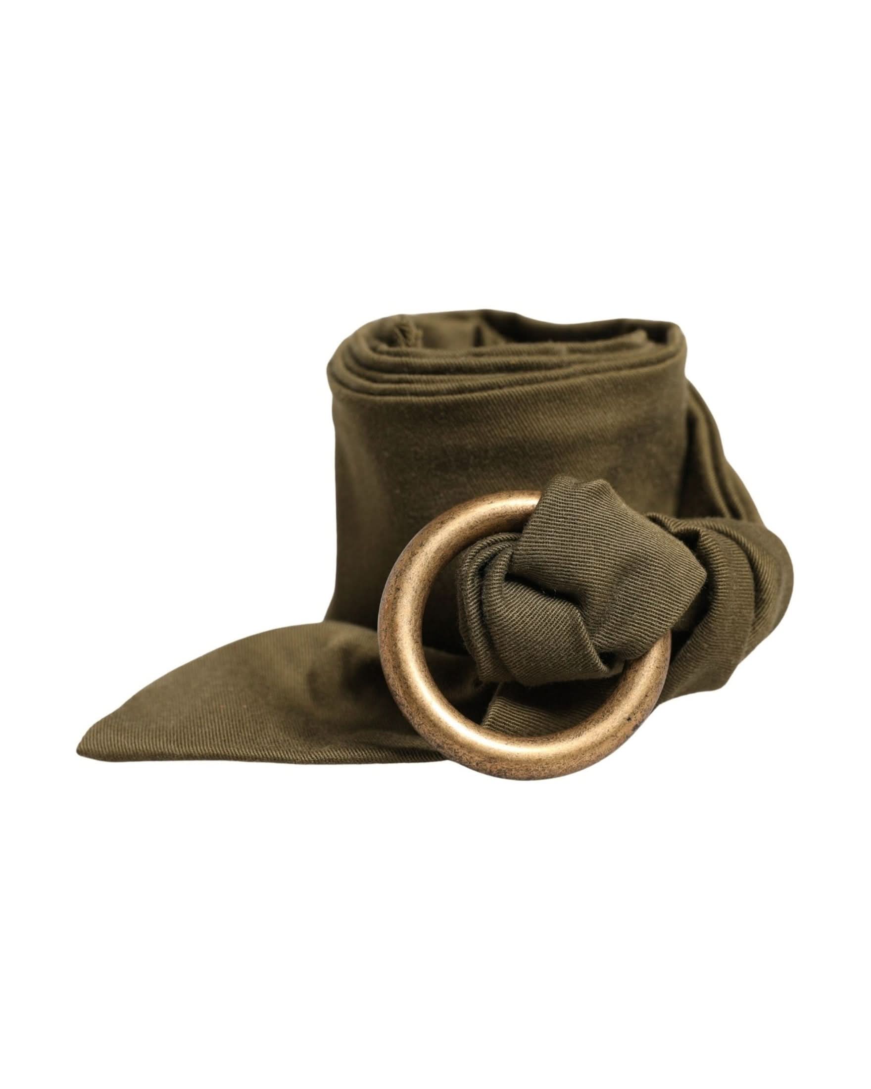 Ermanno Scervino Green Cotton Army Round Buckle Waist Belt 